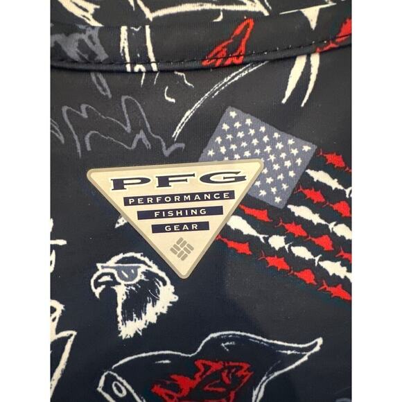 Columbia PFG Moisture Wcking Dress,Patriotic/Fishing Print Womens Small Stretchy - Picture 7 of 7